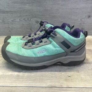 KEEN Girls Hiking Shoes Kid Size 4 W 6 Trail Walking Sneakers Teal Grey Purple